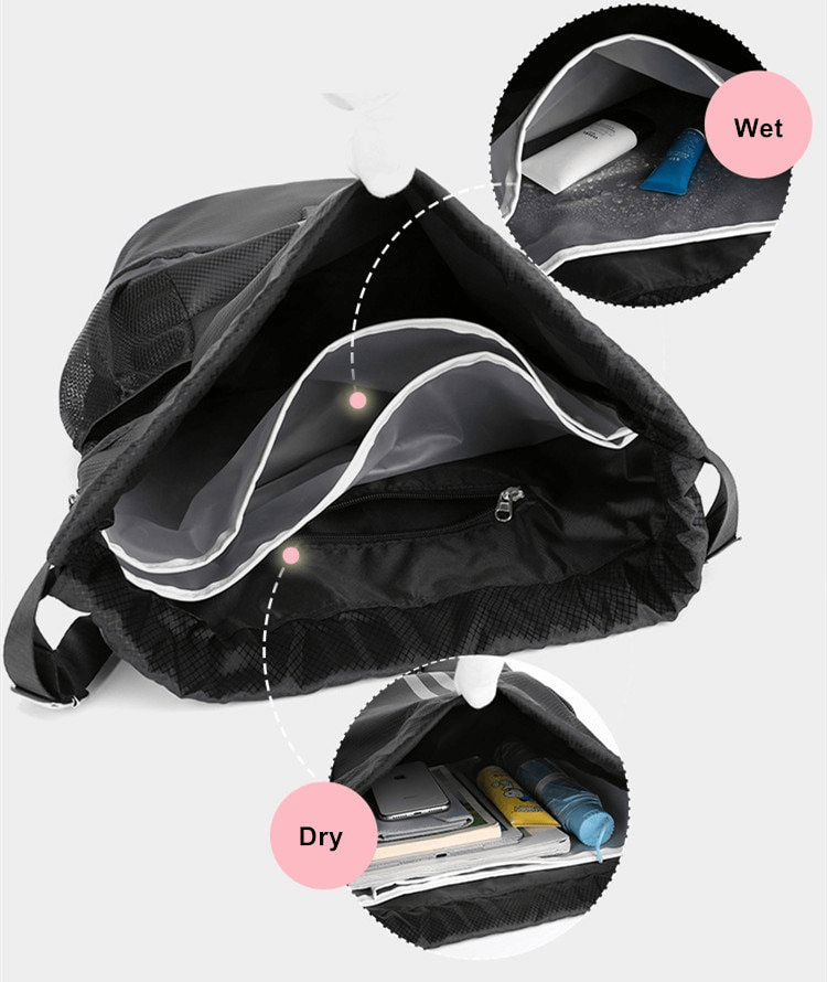 Sports Waterproof Shoe Bag with Dry and Wet Compartments, Unisex 15L Backpack